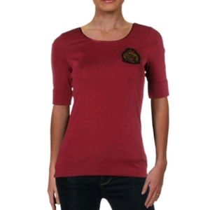 Lauren Ralph Lauren Applique Cuffed Tee